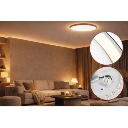 Plafonieră LED reglabilă ILVI LED/45W/230V 2700-6500K Ø 50 cm negru/alamă + telecomandă