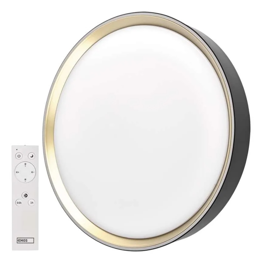 Plafonieră LED reglabilă ILVI LED/45W/230V 2700-6500K Ø 50 cm negru/alamă + telecomandă