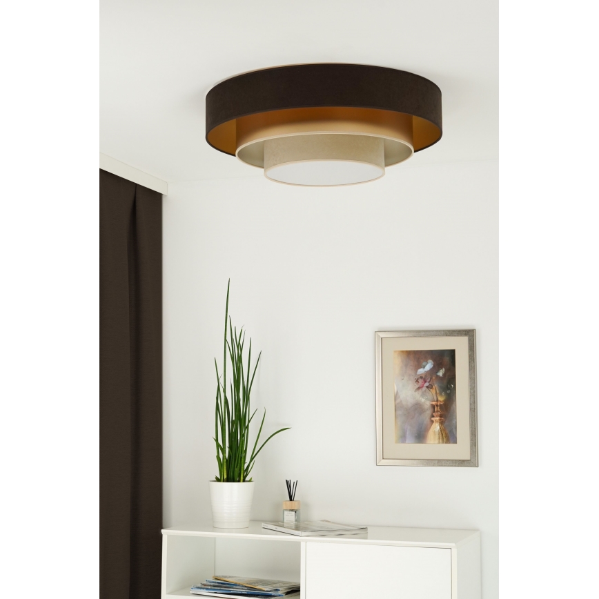 Plafonieră LED Duolla LUNETA LED/26W/230V d. 60 cm 4000K maro/auriu/crem