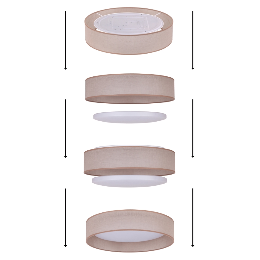 Plafonieră LED Duolla ROLLER LED/24W/230V d. 45 cm gri deschis