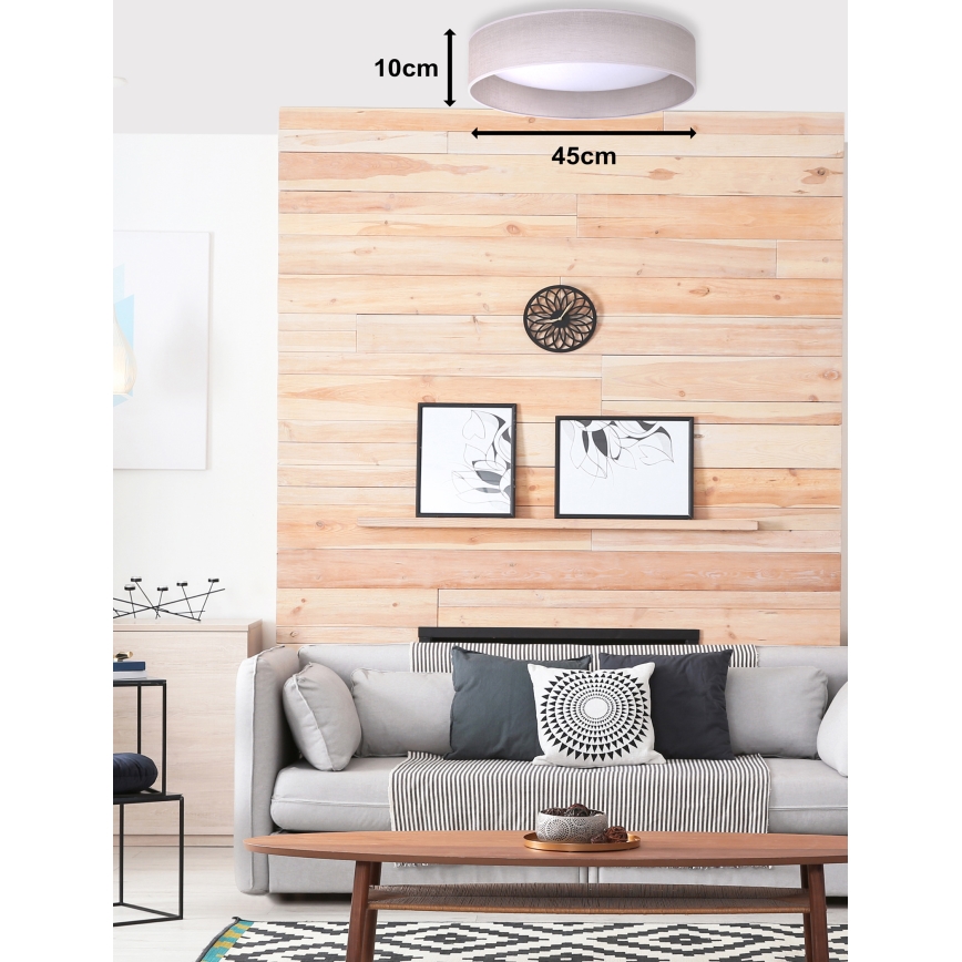 Plafonieră LED Duolla ROLLER LED/24W/230V d. 45 cm gri deschis