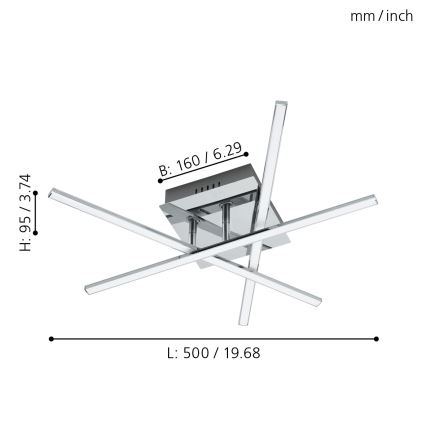 Plafonieră LED Eglo 55707, 3 x LED, 3,5 W, 230 V