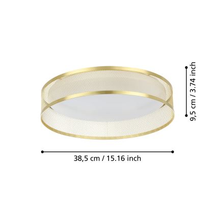 Plafonieră LED Eglo LED/20W/230V auriu