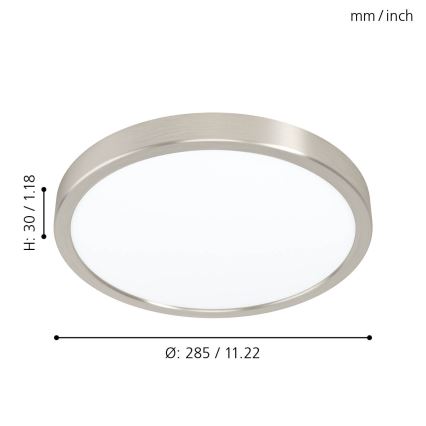 Eglo 99232 - Plafonieră LED FUEVA 5, 20 W, 230 V, Ø 28,5 cm