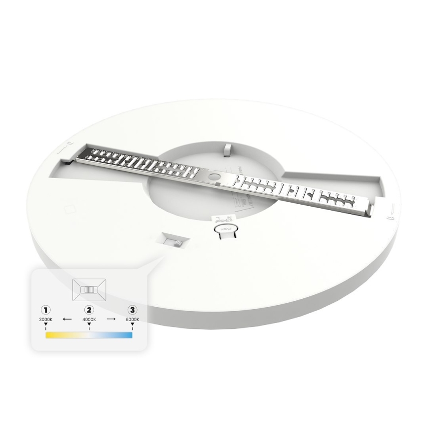 Plafonieră LED EVORA, 18 W, 230 V, 3000/4000/6000 K, Ø 22,5 cm, albă