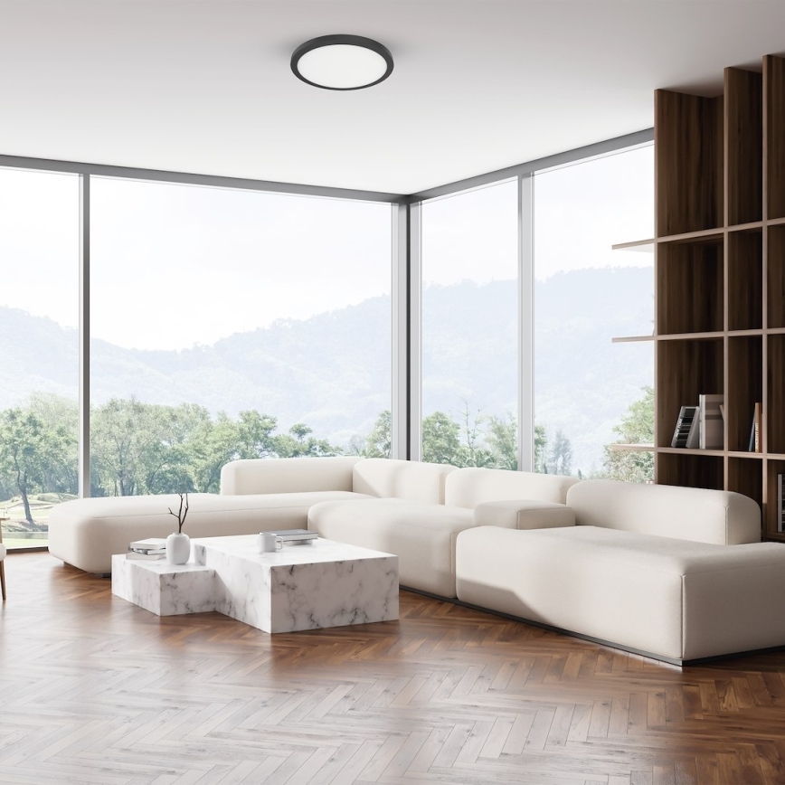 Plafonieră LED EVORA, 18 W, 230 V, temperatură de culoare 3000/4000/6000 K (reglabilă), diametru 22,5 cm, negru