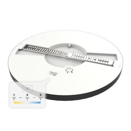 Plafonieră LED EVORA, 24W, 230V, 3000/4000/6000K, diametru 30 cm, neagră