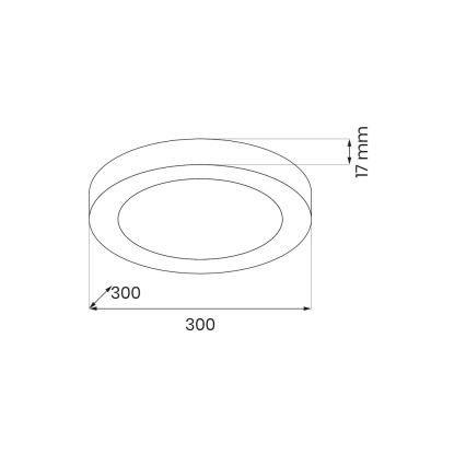 Plafonieră LED EVORA 24W, 230V, 3000/4000/6000K, Ø 30 cm, albă