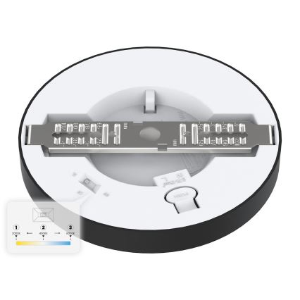 Plafonieră LED EVORA, 6W, 230V, 3000/4000/6000K, Ø 14 cm, neagră