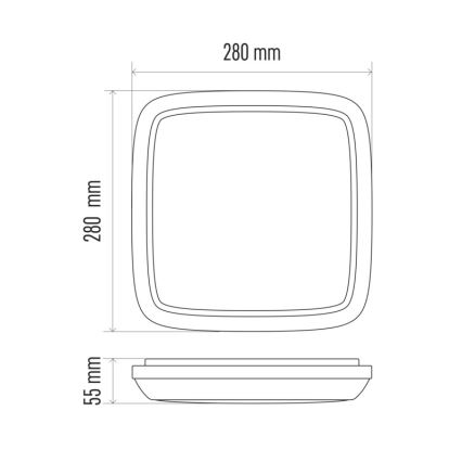 Plafonieră LED exterior DORI LED/24W/230V IP54 pătrat