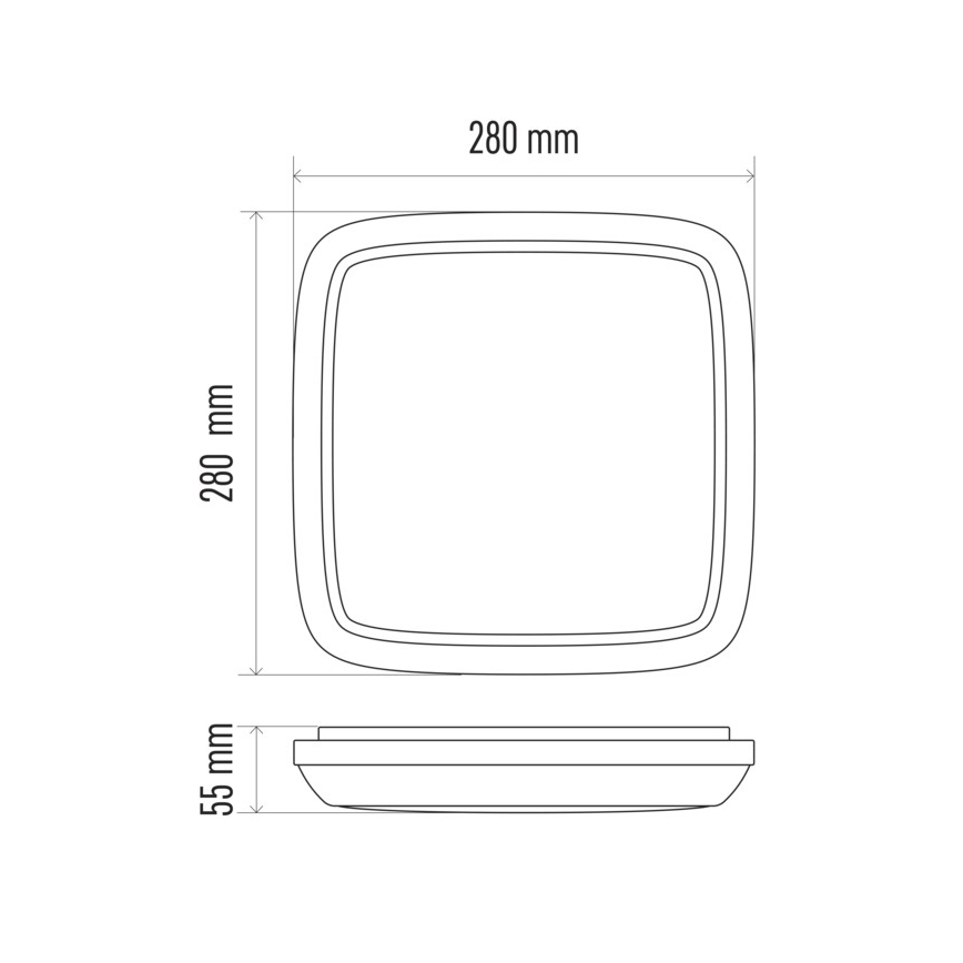 Plafonieră LED exterior DORI LED/24W/230V IP54 pătrat