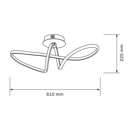 Plafonieră LED FLAVIA, 33 W, 230 V, 24 x 61 cm, neagră