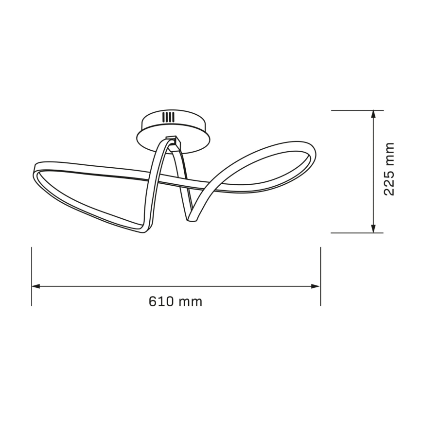 Plafonieră LED FLAVIA, 33 W, 230 V, 24 x 61 cm, neagră