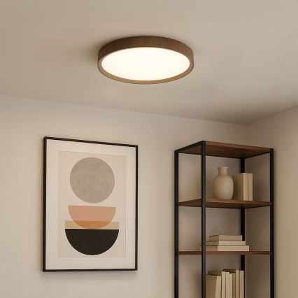 Plafonieră LED FOREST, 24 W, 230 V, Ø 39 cm, maro