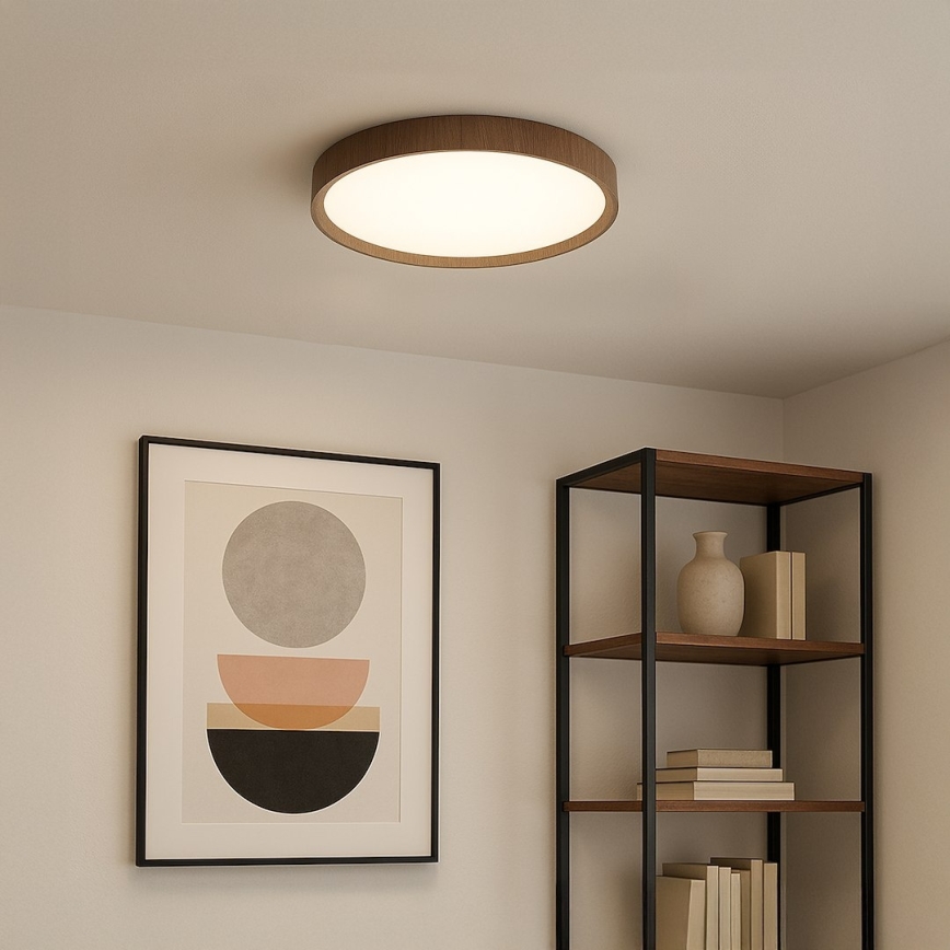 Plafonieră LED FOREST, 24 W, 230 V, Ø 39 cm, maro