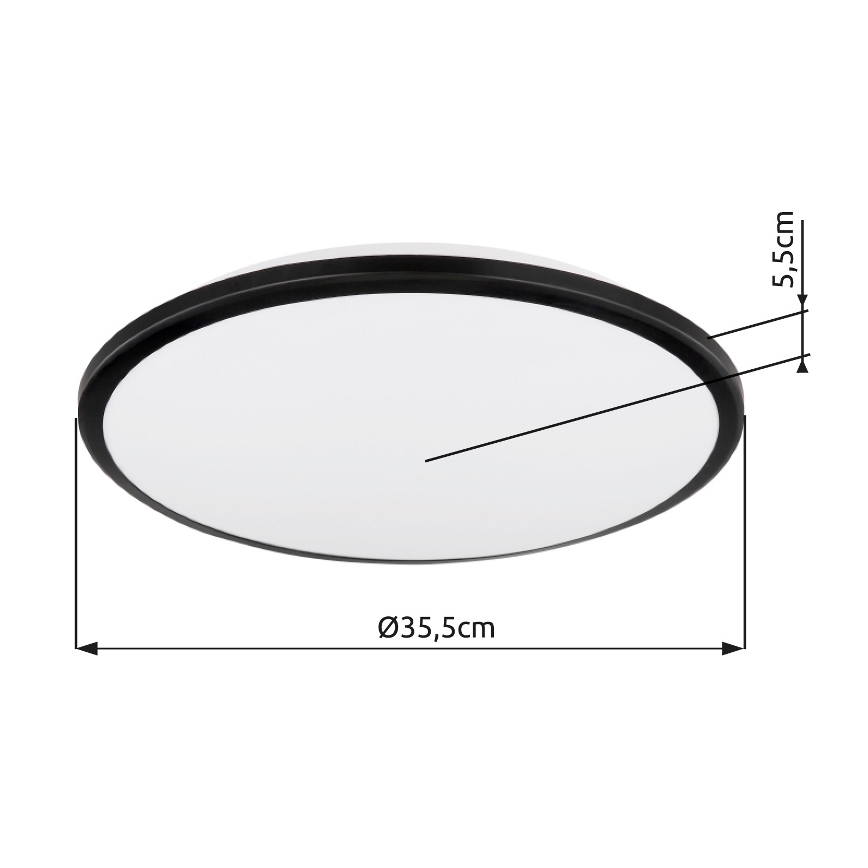 Plafonieră LED Globo LED/18W/230V 3000K d. 35 cm negru