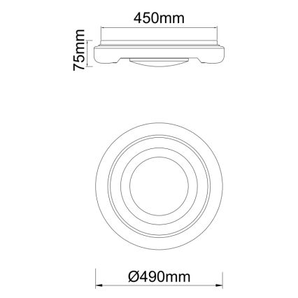 Plafonieră LED Globo 483111-40 RADA LED/40W/230V 2700/4200/6500K d. 49 cm