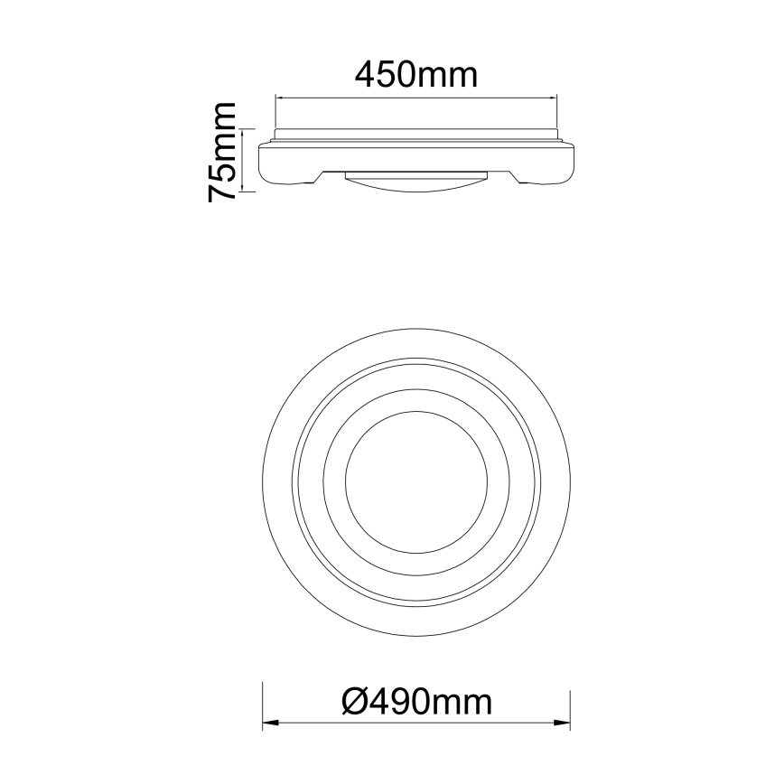Plafonieră LED Globo 483111-40 RADA LED/40W/230V 2700/4200/6500K d. 49 cm