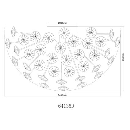 Plafonieră LED Globo 4xG9/3,5W/230V d. 45 cm auriu