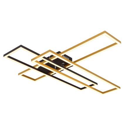 Plafonieră LED Globo LED/40W/230V 3000K 60x80 cm negru/auriu