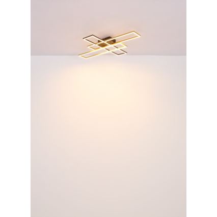 Plafonieră LED Globo LED/40W/230V 3000K 60x80 cm negru/auriu