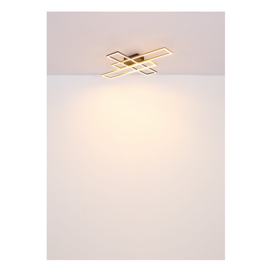 Plafonieră LED Globo LED/40W/230V 3000K 60x80 cm negru/auriu