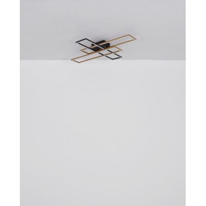 Plafonieră LED Globo LED/40W/230V 3000K 60x80 cm negru/auriu