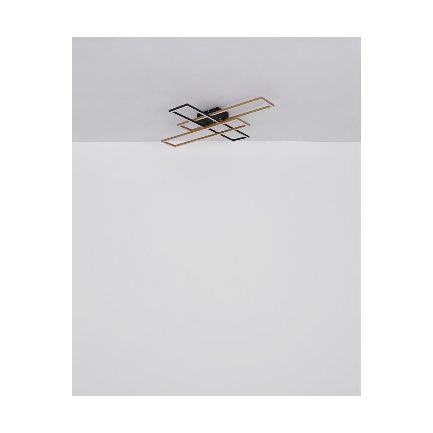 Plafonieră LED Globo LED/40W/230V 3000K 60x80 cm negru/auriu