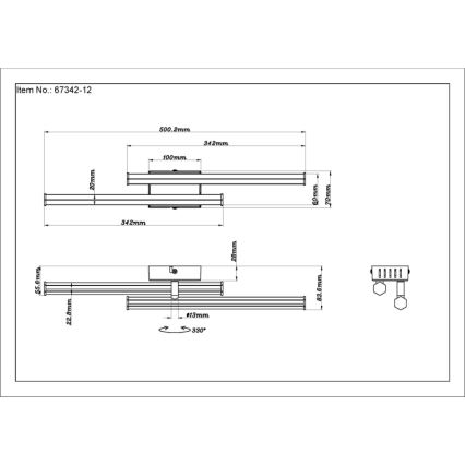 Plafonieră LED Globo LED/12W/230V 3000K negru