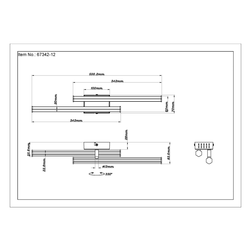 Plafonieră LED Globo LED/12W/230V 3000K negru