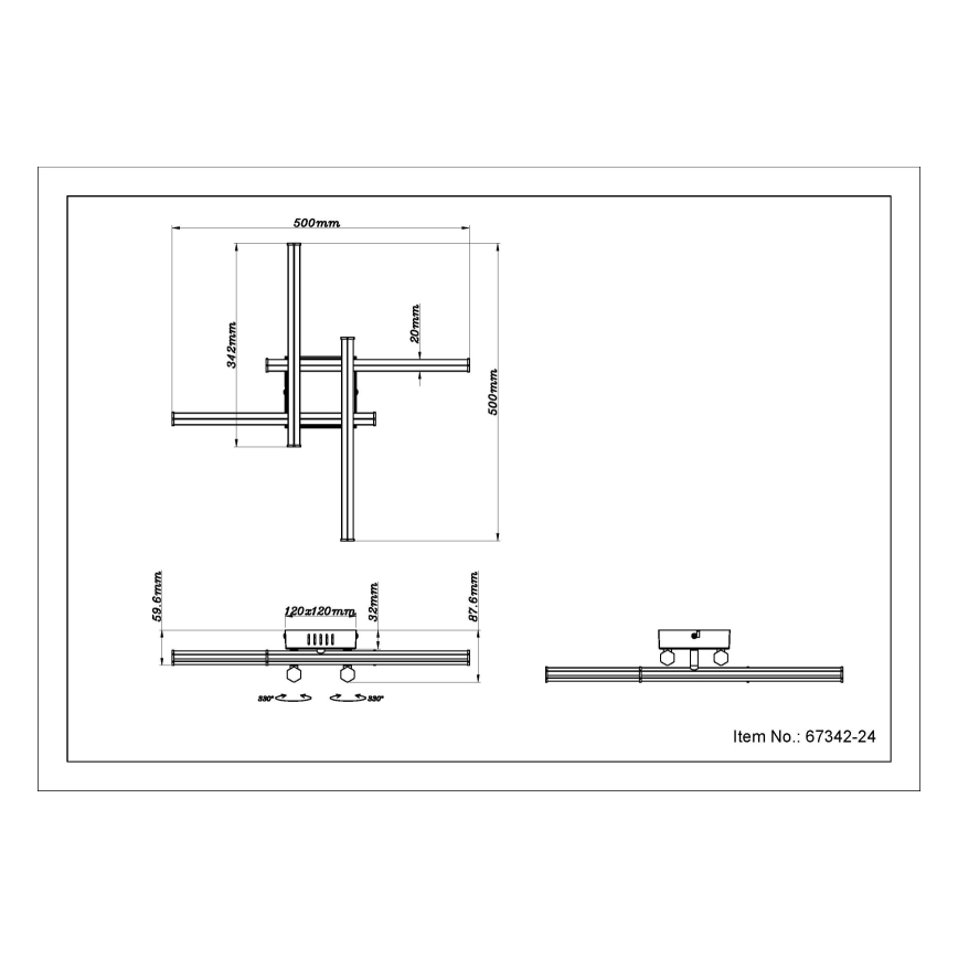 Plafonieră LED Globo LED/24W/230V 3000K negru