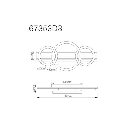 Plafonieră LED Globo LED/24W/230V 3000K 30x62 cm
