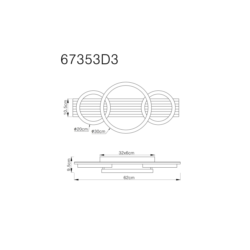 Plafonieră LED Globo LED/24W/230V 3000K 30x62 cm