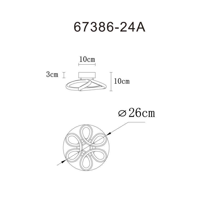 Plafonieră LED Globo LED/24W/230V 2700/4000/6000K d. 26 cm negru