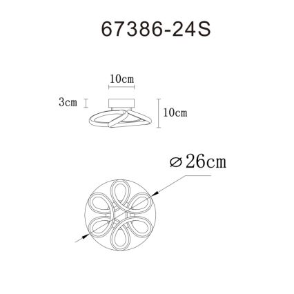 Plafonieră LED Globo LED/24W/230V 2700/4000/6000K d. 26 cm crom mat