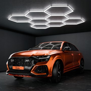 Plafonieră LED HEXAGON, 350W, 85-265V, 6500K, 313x298 cm, CRI 90, IP44, albă
