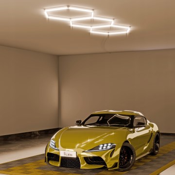 Plafonieră LED HEXAGON LED/128W/85-265V 4000K 248x97 cm CRI 90 IP54 albă