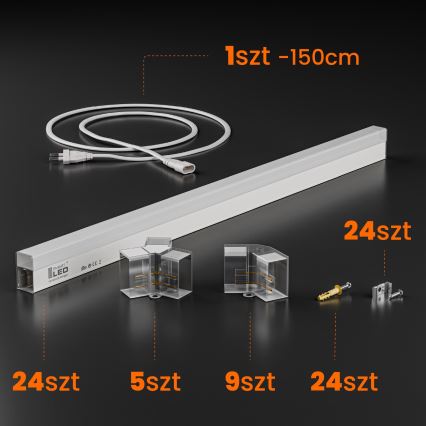 Plafonieră LED HEXAGON LED/128W/85-265V 4000K 248x97 cm CRI 90 IP54 albă
