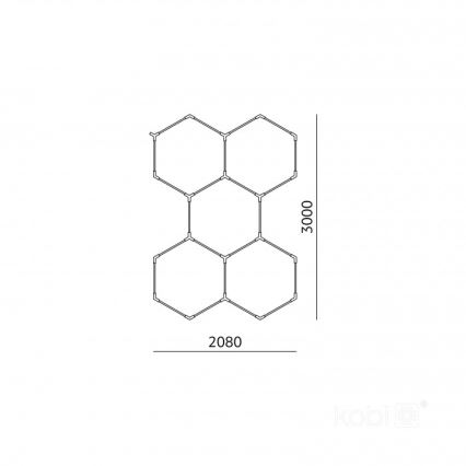 Plafonieră LED HEXLINE LED/216W/230V 6500K 208x300 cm albă