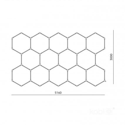 Plafonieră LED HEXLINE LED/513W/230V 6500K 300x516 cm albă