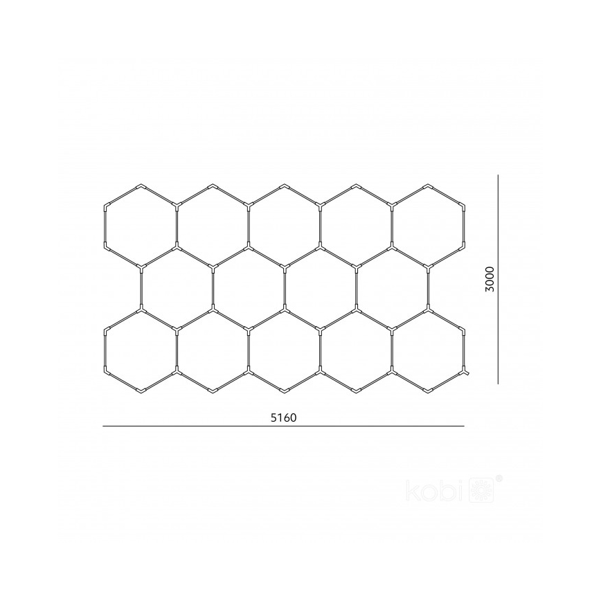 Plafonieră LED HEXLINE LED/513W/230V 6500K 300x516 cm albă