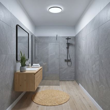 Plafonieră LED HUGO, 12/18/24W, 230V, 3000/4000/6500K, Ø 30 cm, IP54, negru