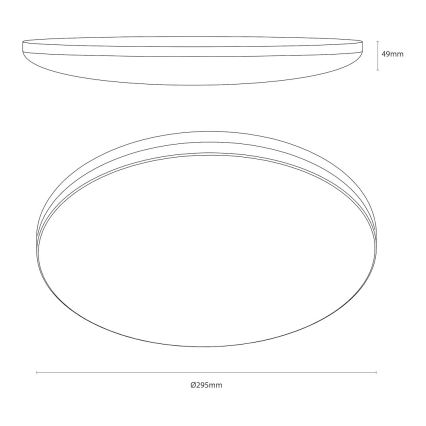 Plafonieră LED HUGO, 12/18/24W, 230V, 3000/4000/6500K, Ø 30 cm, IP54, negru