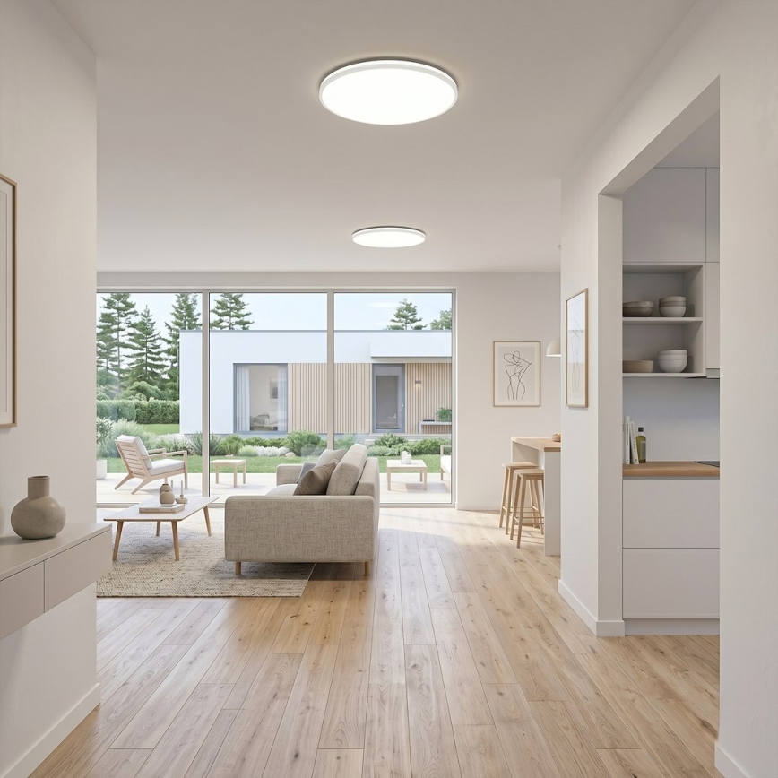 Plafonieră LED HUGO, 16/24/32 W, 230 V, 3000/4000/6500 K, diametru 37 cm, IP54, albă