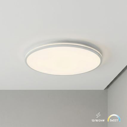 Plafonieră LED HUGO, 16/24/32 W, 230 V, 3000/4000/6500 K, diametru 37 cm, IP54, albă