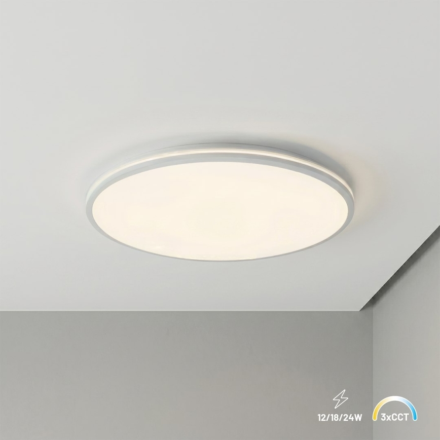 Plafonieră LED HUGO, 16/24/32 W, 230 V, 3000/4000/6500 K, diametru 37 cm, IP54, albă