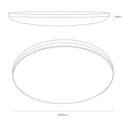 Plafonieră LED HUGO, 16/24/32 W, 230 V, 3000/4000/6500 K, diametru 37 cm, IP54, albă