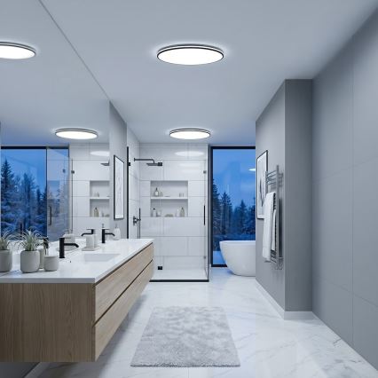 Plafonieră LED HUGO, 16/24/32 W, 230 V, 3000/4000/6500 K, diam. 37 cm, IP54, negru