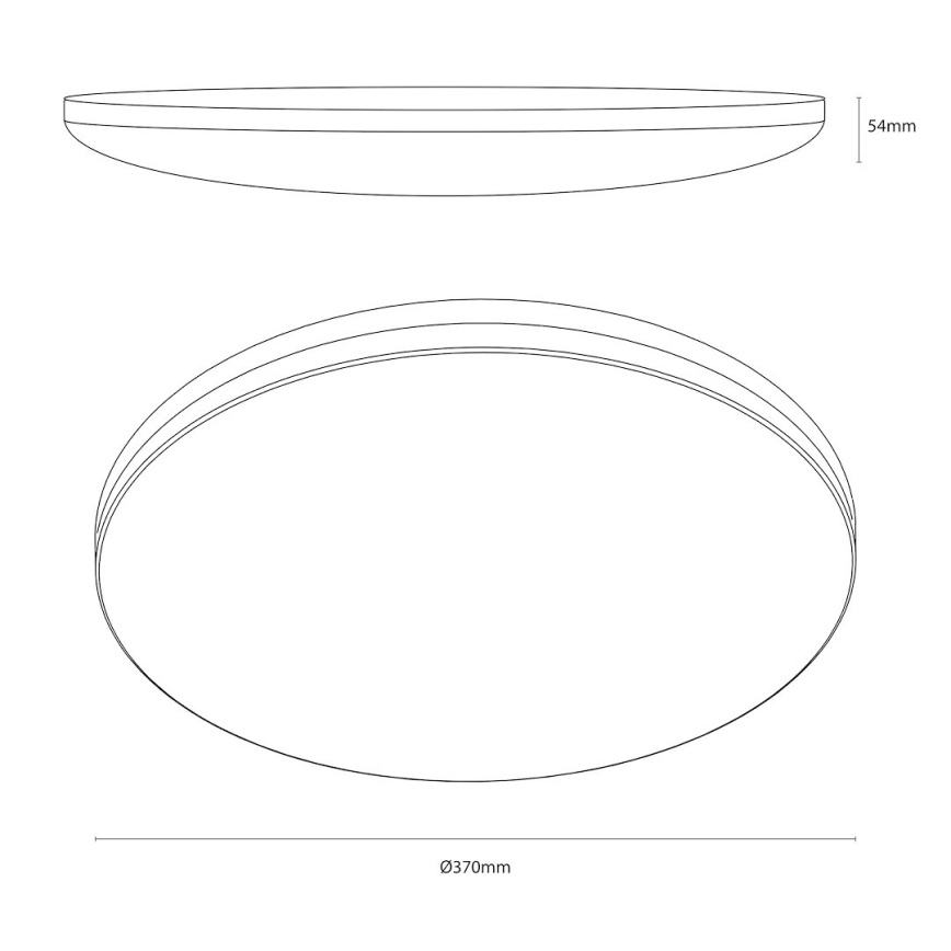 Plafonieră LED HUGO, 16/24/32 W, 230 V, 3000/4000/6500 K, diam. 37 cm, IP54, negru
