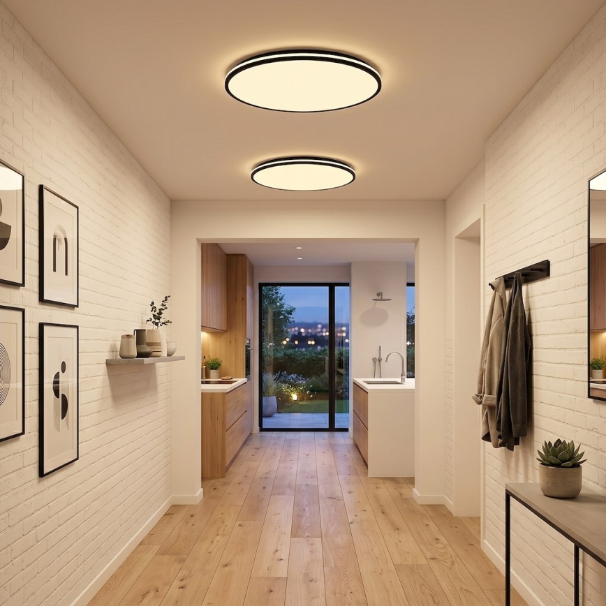 Plafonieră LED HUGO 21/32/42W/230V 3000/4000/6500K diam. 45 cm IP54 neagră